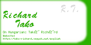 richard tako business card